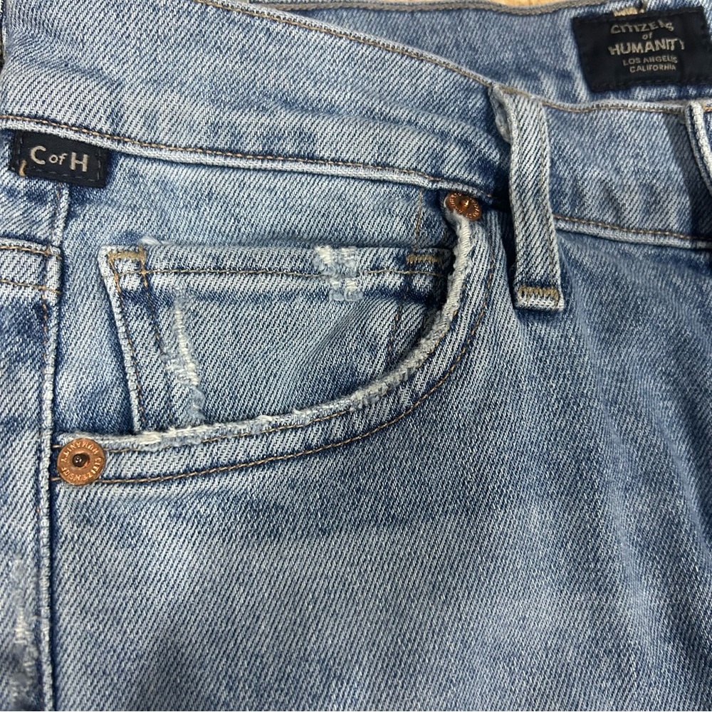Citizens of Humanity Olivia‎ Crop High Rise Slim Jeans Renew Wash Blue Size 25 - Picture 11 of 12